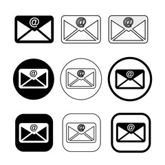 set of simple sign email icon  mail symbol