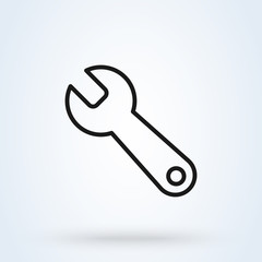 Repair Wrench. Line art Simple vector modern icon design illustration.