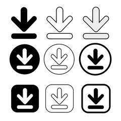 Fototapeta premium set of simple sign download icon