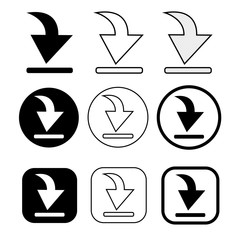 set of simple sign download icon