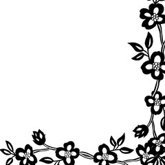 Fototapeta na wymiar Vector illustration art design flower frame with backdrop on a white