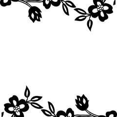 Vector illustration art design flower frame with backdrop on a white