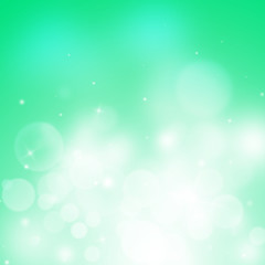 Fototapeta na wymiar Soft Green sparkle rays with bokeh abstract elegant background. Dust sparks background.