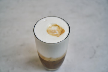 Delicious latte coffee on the table