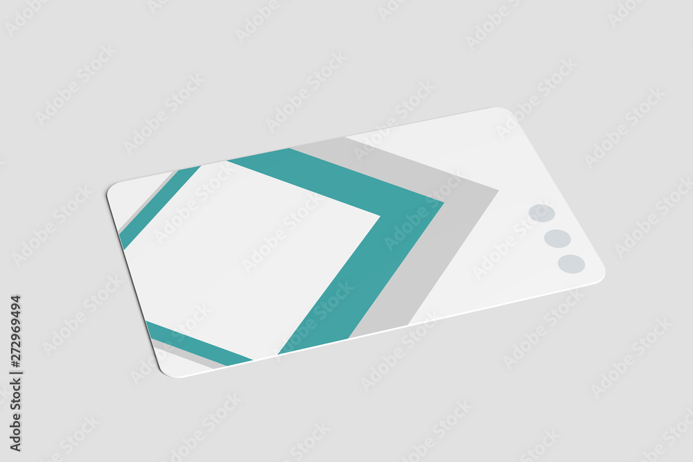 Poster mock up of a rounded corner card - 3d rendering