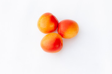 peaches isolated on white background