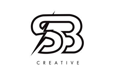 SB Letter Logo Design With Lighting Thunder Bolt. Electric Bolt Letter Logo