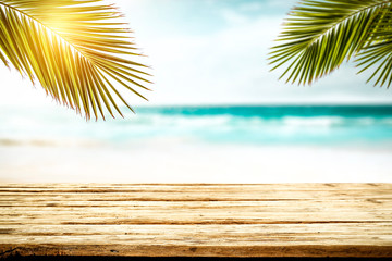 Summer background of free space and beach landscape. 