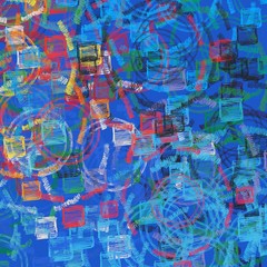 Colorful crazy wallpaper. 2d illustration. Various colors and lines.