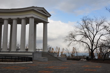 Odessa. Summer evening. Colonnade. Port.