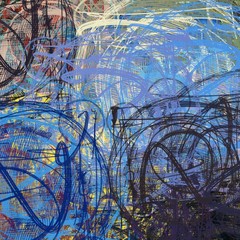 Colorful 2d texture. 2d illustration. Various color and shape.