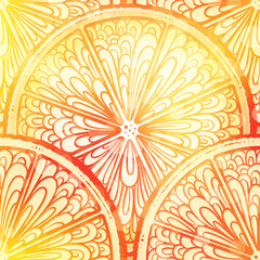 Colorful citrus slice vector illustration. Summer fruit background.