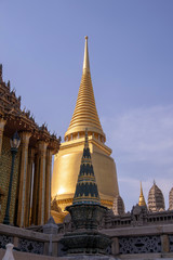 Fototapeta premium Si Ratana Chedi, Temple of the Emerald Buddha, Grand Palace , Bangkok, Thailand