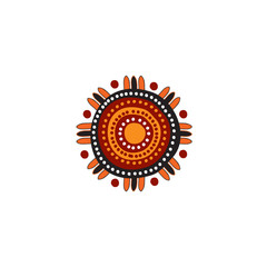 Aboriginal art dots painting icon logo design vector template