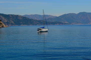 Cruise on the ship on the amazing Aegean Sea