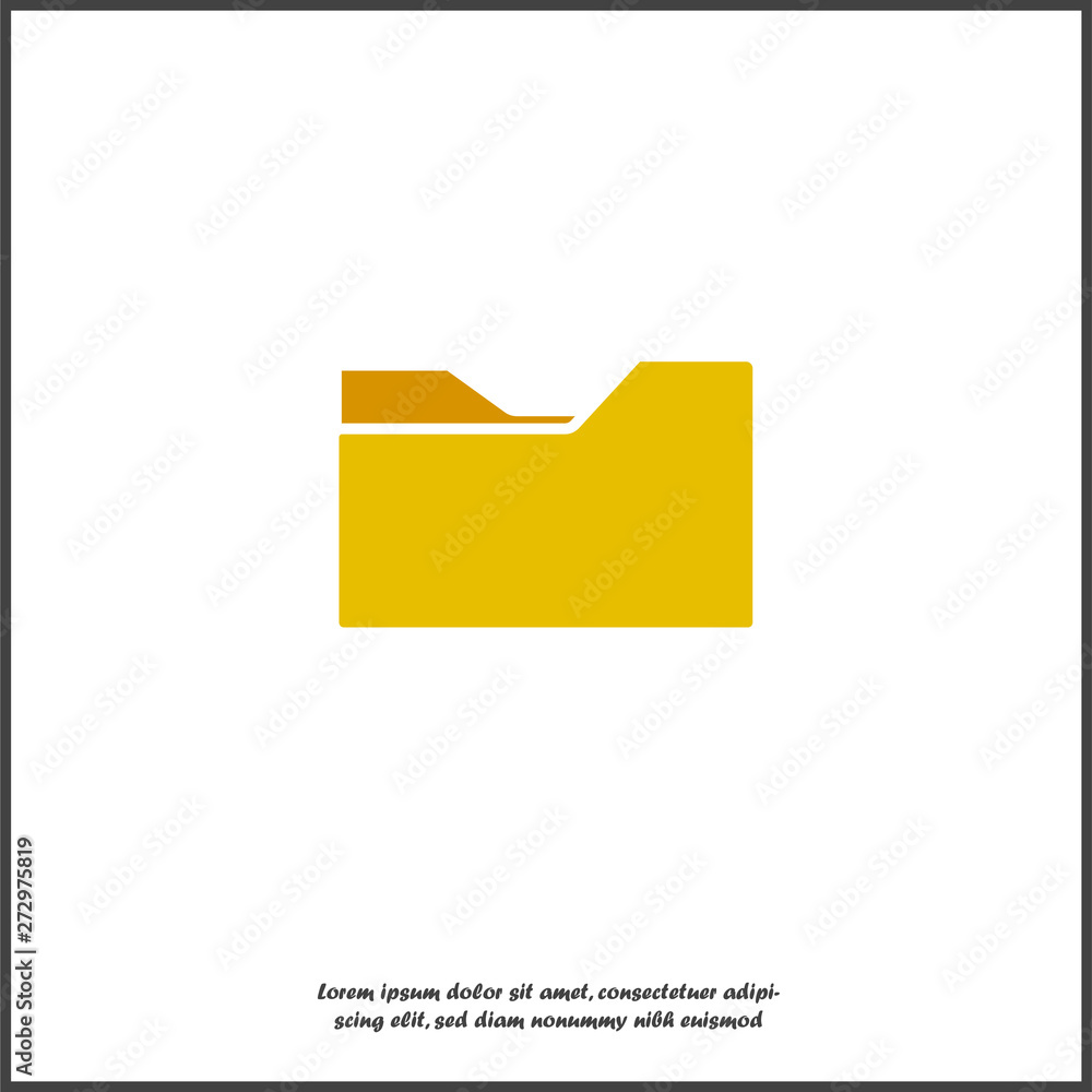 Aufkleber yellow folder icon with a sheet of paper. vector folder icon on white isolated background. layers gr