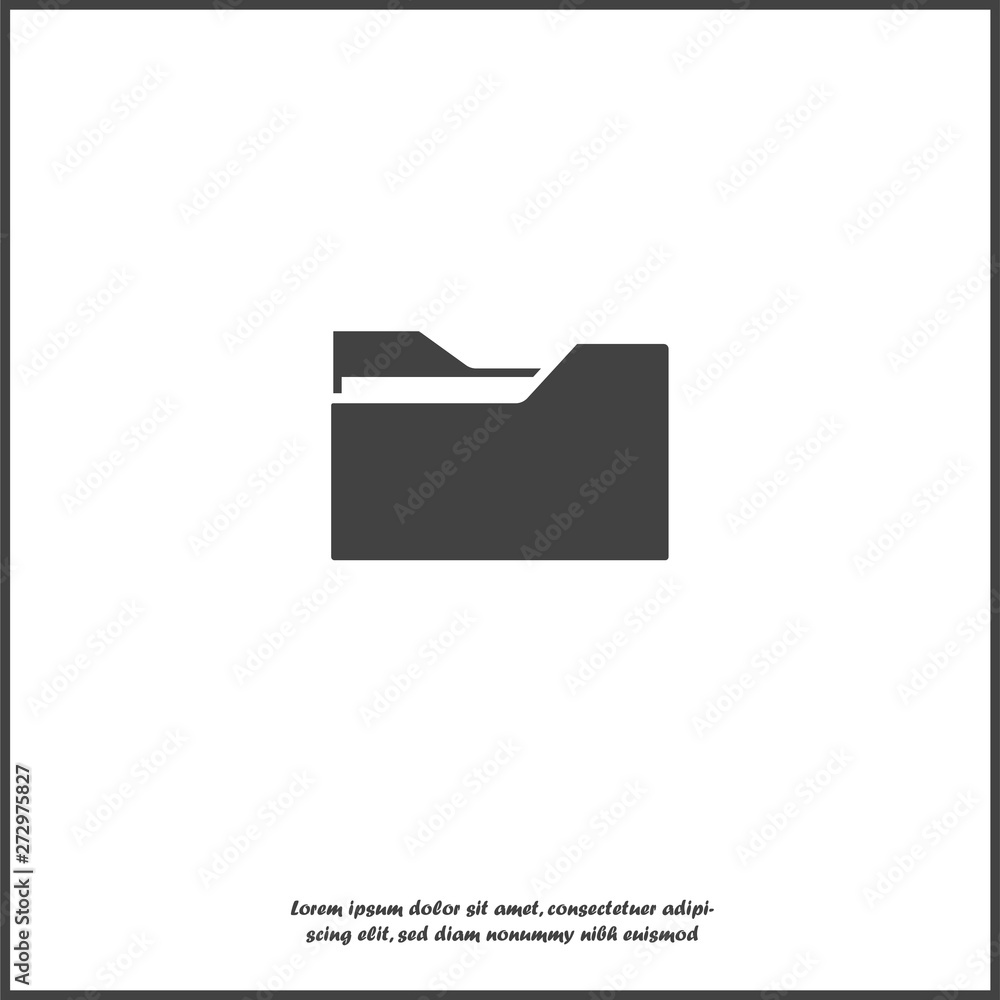 Poster folder icon with a sheet of paper. vector folder icon on white isolated background. layers grouped f