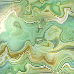 abstract background, fashion fake stone texture, green onyx jade agate or marble slab with wavy lines, painted artificial marbled surface, artistic marbling illustration