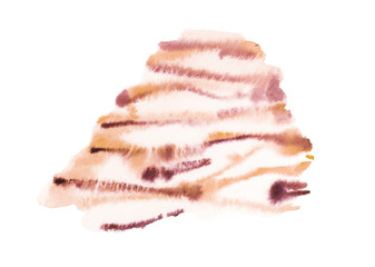 Watercolor hand-painted yellow and purple abstract splash illustration on white background