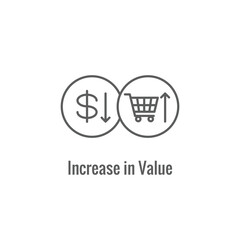 Competitive Pricing Icon Showing an aspect of  Pricing, Growth, Profitability, and Worth