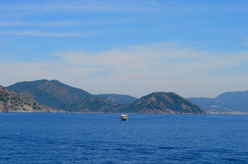 Cruise on the ship on the amazing Aegean Sea