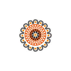 Aboriginal art dots painting icon logo design vector template
