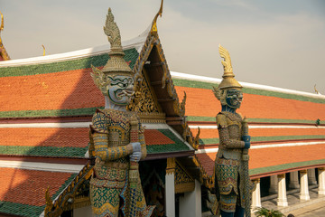 Demon guardians at the Temple of the Emerald Buddha, Grand Palace, Bangkok, Thailand