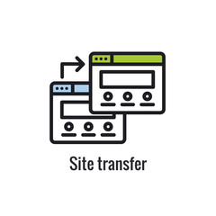 Fototapeta na wymiar Website Data Transfer Icon with arrow imagery of transfer