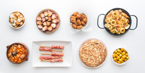 Typical spanish food isolated