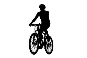 Naklejka premium Cycling Silhouette on white background