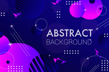 Abstract dark blue composition with round shapes. Creative vector background. Colorful geometric background for use as a web and application design, banners, posters, advertising