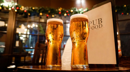 Glass of beers on a local pub - 272981048