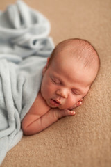 Cute newborn baby boy sleeping