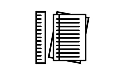 Not book and ruler icon is school equipment - Vector 
