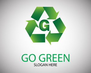 Go Green logo Template. Letter GO. Vector Illustration