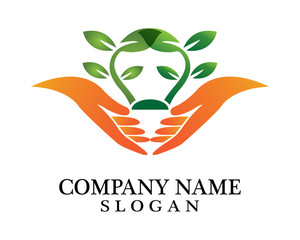 Hand, Tree and Leaf logo Combination. Arm and ecosystem symbol or icon. Unique and Organic