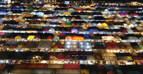 Colorful Night Market in Bangkok. 
