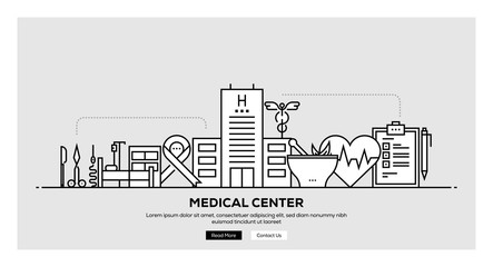 Naklejka premium MEDICAL CENTER BANNER CONCEPT