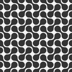 Abstract Seamless Black and White Metaballs Geometric Pattern. Vector illustration.