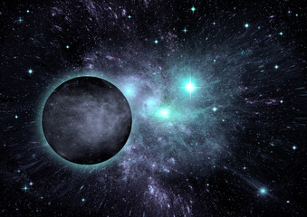 galaxy in a free space. 3D rendering