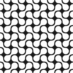 Abstract Seamless Black and White Metaballs Geometric Pattern. Vector illustration.