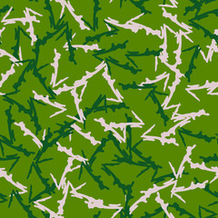 Forest camouflage of various shades of green and beige colors