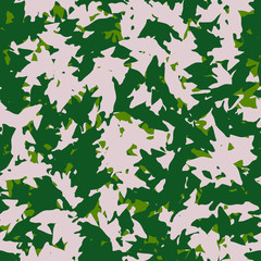 Forest camouflage of various shades of green and beige colors