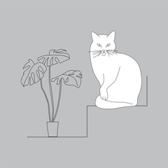 Vector illustration of a stylish cat.