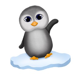 cute penguin isolated on white background. Character for greeting cards, print