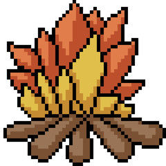 Fototapeta premium vector pixel art fire paper