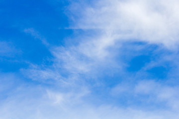 White clouds with blue sky background.