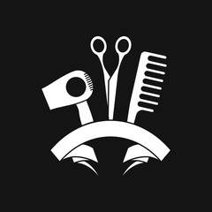 Barber icon vector, for web and mobile, salon hair dryer, hair curler.
