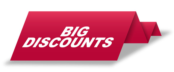 red vector banner big discounts