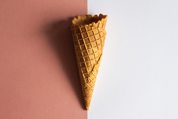 Ice cream waffle cone. 